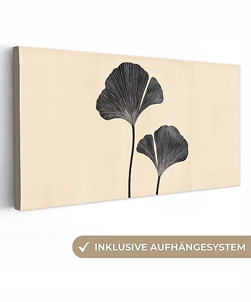 OneMillionCanvasses® Leinwandbild Panorama Blätter - Minimalistisch günstig online kaufen