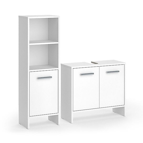 Vicco Badmöbel-Set Karli, Weiß, 2 Teile, günstig online kaufen