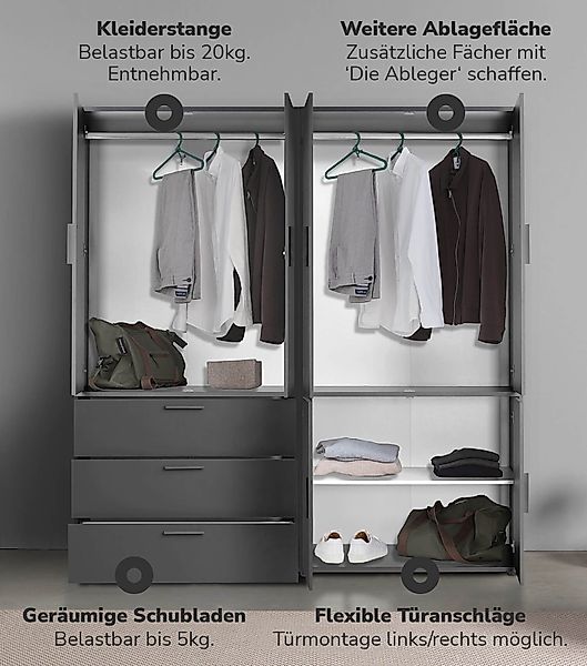 mokebo Kleiderschrank Der Grenzenlose (6-Türig & günstig online kaufen