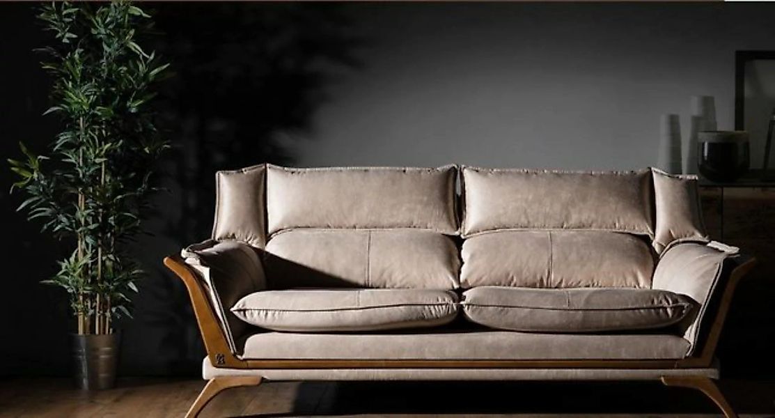 JVmoebel 3-Sitzer Beiger 3-Sitzer Luxus Sofas Polstermöbel Wohnzimmer Desig günstig online kaufen