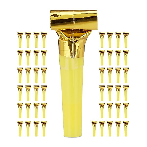 relaxdays Spielzeug-Musikinstrument Partytröten 50er Pack, Gold günstig online kaufen