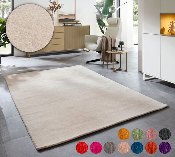 THEKO Wollteppich "Holi" rechteckig 13 mm Höhe Uni-Farben, leicht meliert, günstig online kaufen