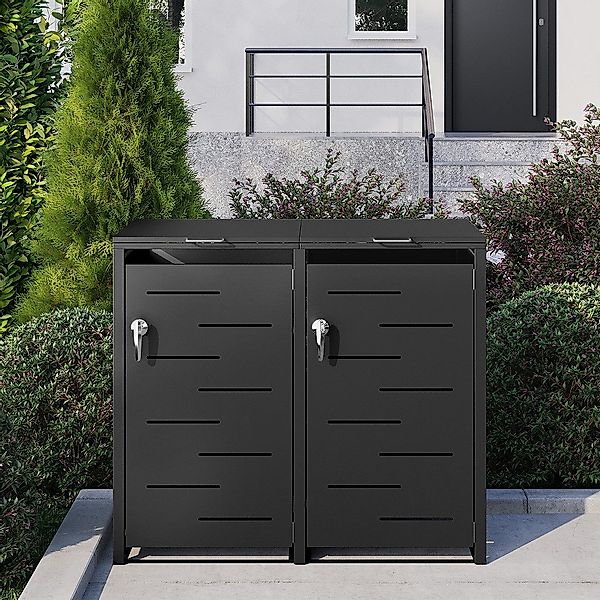 STEELSØN Mülltonnenbox Diorus 240L, abschließbar (Graphitschwarz, günstig online kaufen