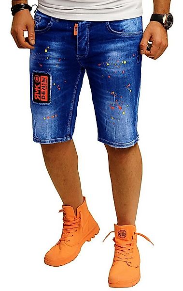 RMK Jeansshorts 5 Pocket Jeans short Blue mit Farbspritzern günstig online kaufen