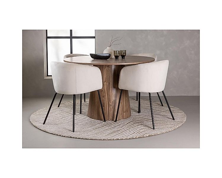 BOURGH Essgruppe LANZA Esstischgruppe Ø120cm - Runder Esstisch mit 4 Esszim günstig online kaufen
