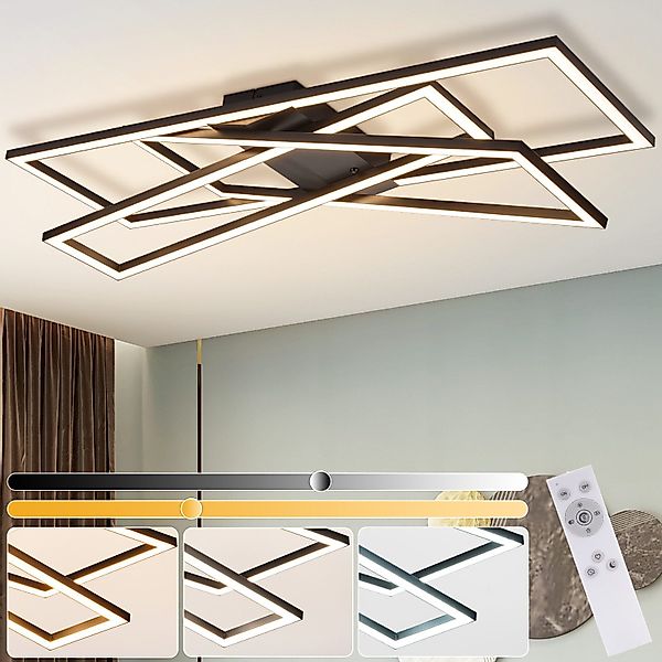 Nettlife LED Deckenleuchte Dimmbar Modern Schwarz günstig online kaufen