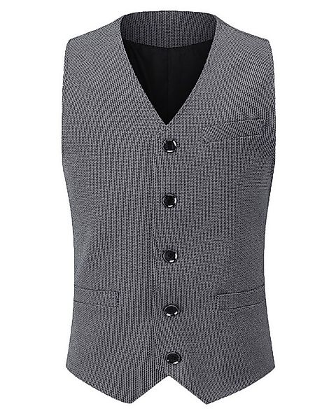 Allthemen Anzugweste mit V-Ausschnitt Wollweste Fischgrätmuster klassische günstig online kaufen
