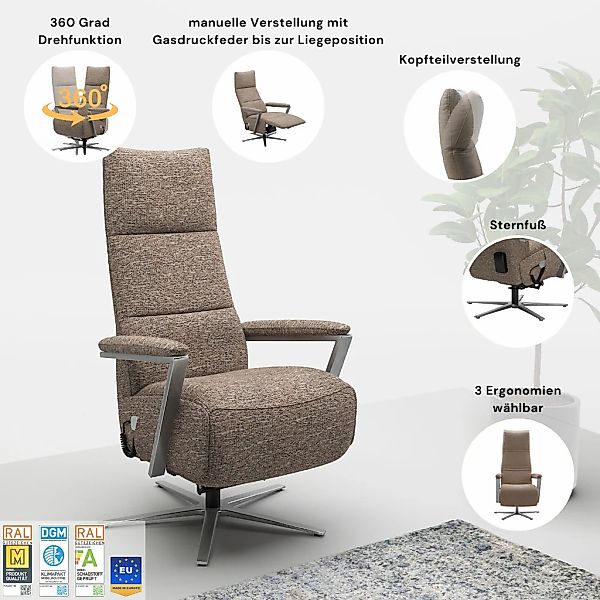 sit&more TV-Sessel "Vario Comfort, inkl. Kopfteilverstellung & 360 Drehfunk günstig online kaufen