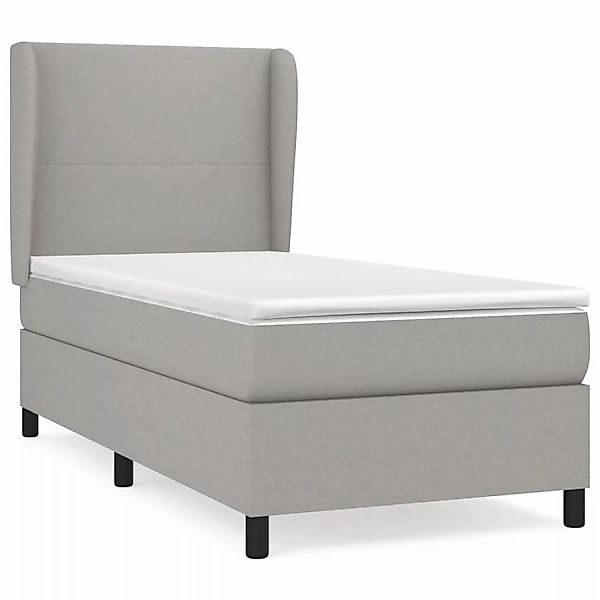 vidaXL Boxspringbett mit Matratze Hellgrau 100x200 cm Stoff1372390 günstig online kaufen