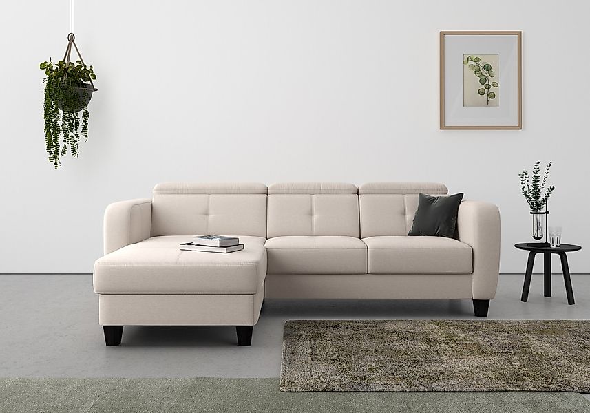 sit&more Ecksofa Belluci L-Form, inklusive Federkern, wahlweise mit Bettfun günstig online kaufen