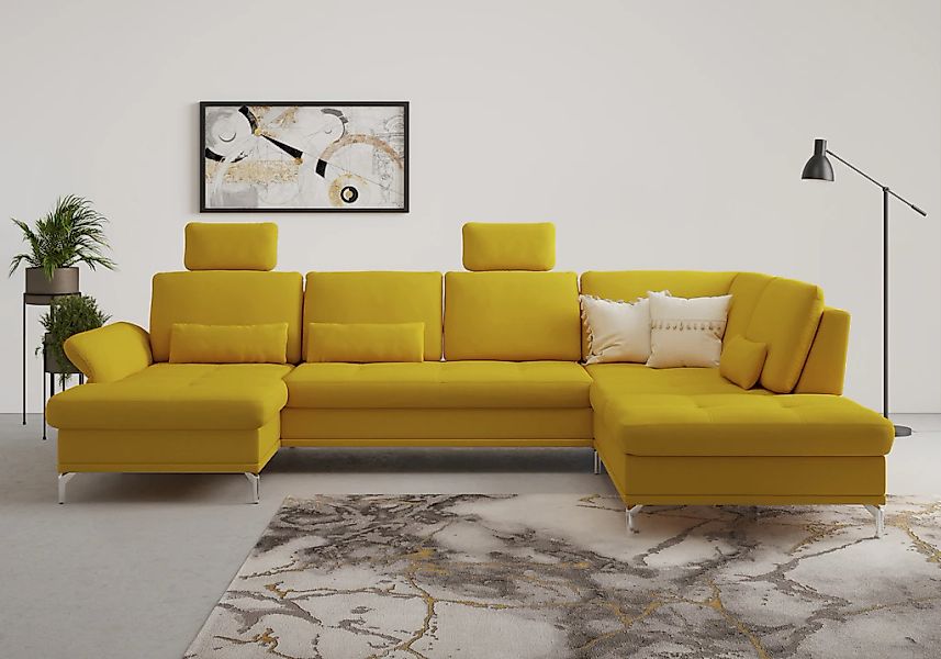 Home affaire Wohnlandschaft "Palm Beach U-Form" Federkern, mit Sitztiefenve günstig online kaufen