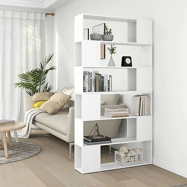 Bücherregal Raumteiler Weiß 100x24x188 Cm günstig online kaufen