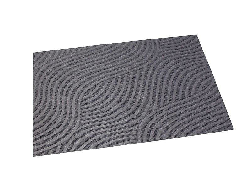 Dekoleidenschaft Fußmatte "Waves" grau 60x90 cm günstig online kaufen