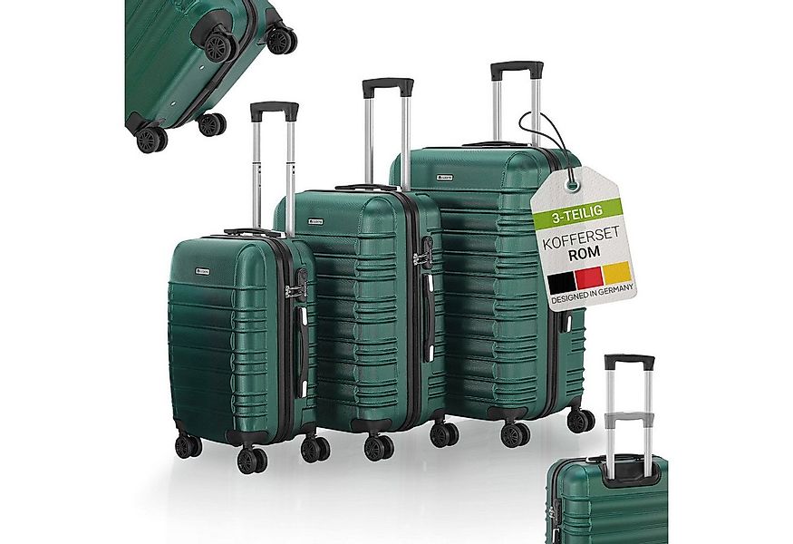 Juskys Trolleyset Rom, 4 Rollen, (3 tlg., 3-teilig), Aluminium, Rollen, Inn günstig online kaufen