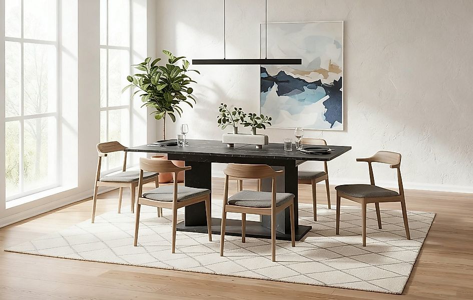B&D home Esstisch MARA, Metall oder Holzgestell, ausziehbar 120-160cm, 4-6 günstig online kaufen