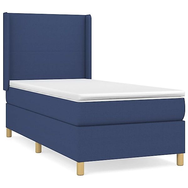 vidaXL Boxspringbett mit Matratze Blau 90x190 cm Stoff1396514 günstig online kaufen
