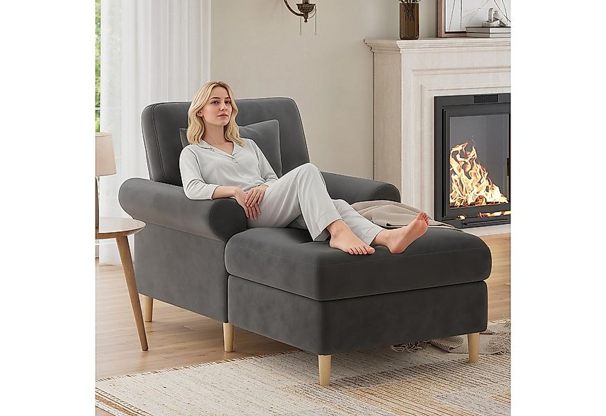 i@home Relaxsessel Gepolsterter Relaxsessel (Relaxsessel mit Hocker), Samt günstig online kaufen