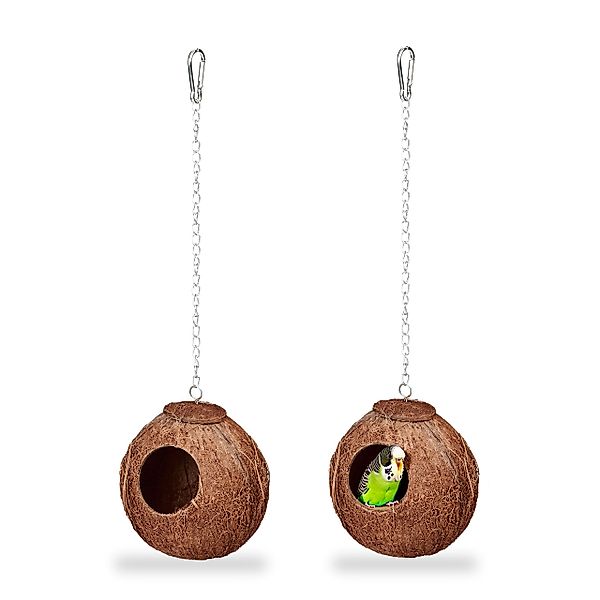 relaxdays Vogelhaus Kokosnuss 2er Set günstig online kaufen