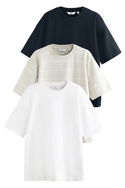 Next T-Shirt Schwere Relaxed Fit T-Shirts im 3er Pack (3-tlg) günstig online kaufen
