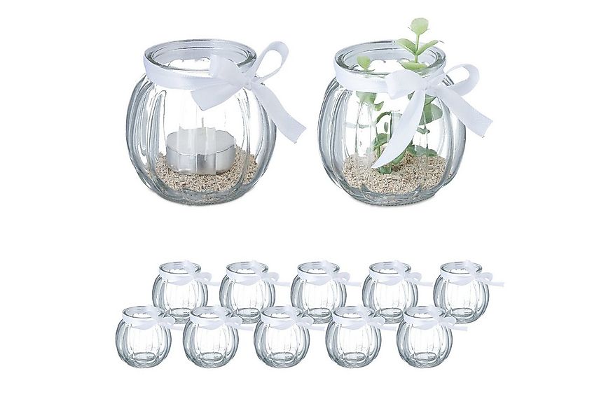 relaxdays Windlicht Transparentes Windlicht im 12er Set günstig online kaufen