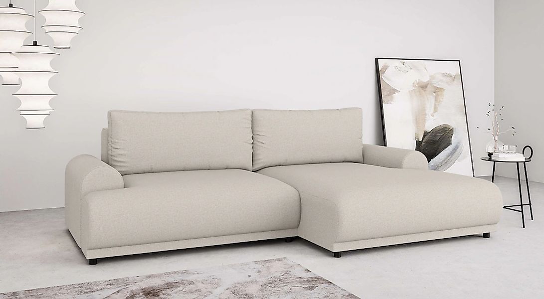 Home affaire Ecksofa "Marsby, mit Bettfunktion und Bettkasten, Maße: B/H/T günstig online kaufen