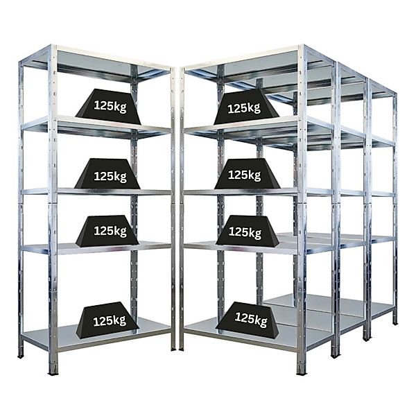 PROREGAL Mega Deal 4x Schwerlastregal Ares HxBxT 180x90x40cm Fachlast 125 k günstig online kaufen