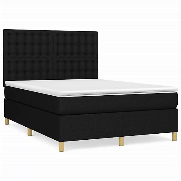 vidaXL Boxspringbett mit Matratze Schwarz 140x200 cm Stoff1400136 günstig online kaufen
