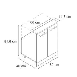 Vicco Unterschrank R-Line, Edelgrau/Anthrazit, 60 cm günstig online kaufen