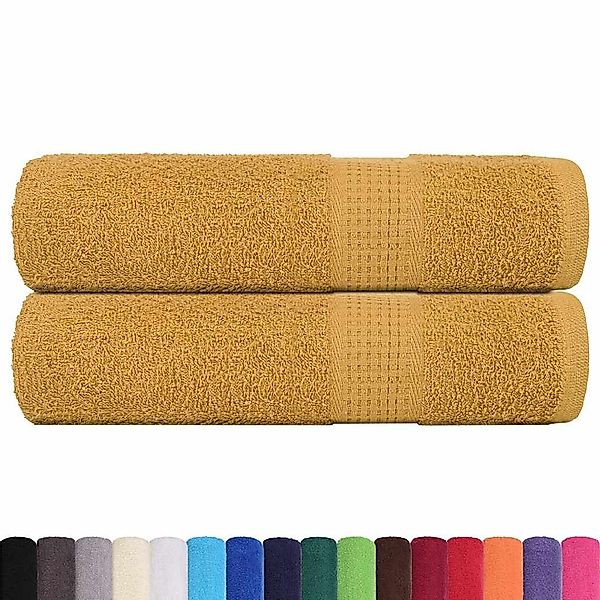 vidaXL Handtuch Duschtücher 2 Stk. Golden günstig online kaufen