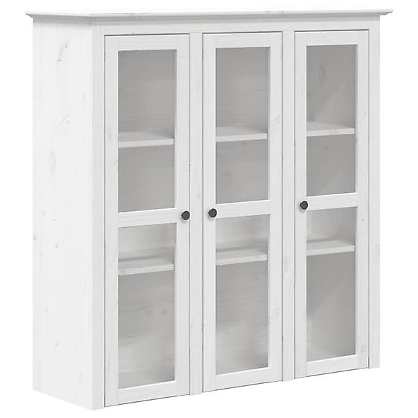 vidaXL Vitrinenschrank mit Glastüren BODO Weiß Massivholz Kiefer 355077 günstig online kaufen