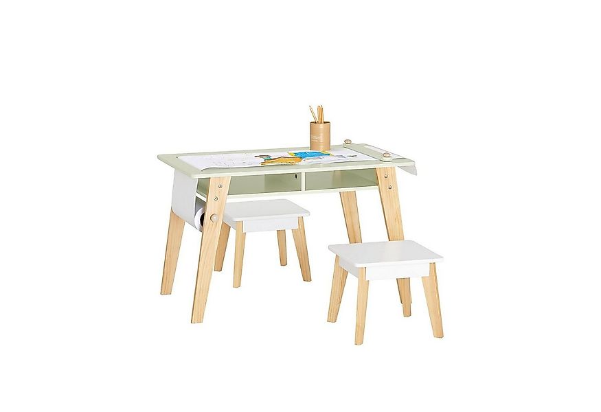SoBuy Kindersitzgruppe KMB92, Kindertisch mit 2 Stühlen Spieltisch (3-tlg) günstig online kaufen
