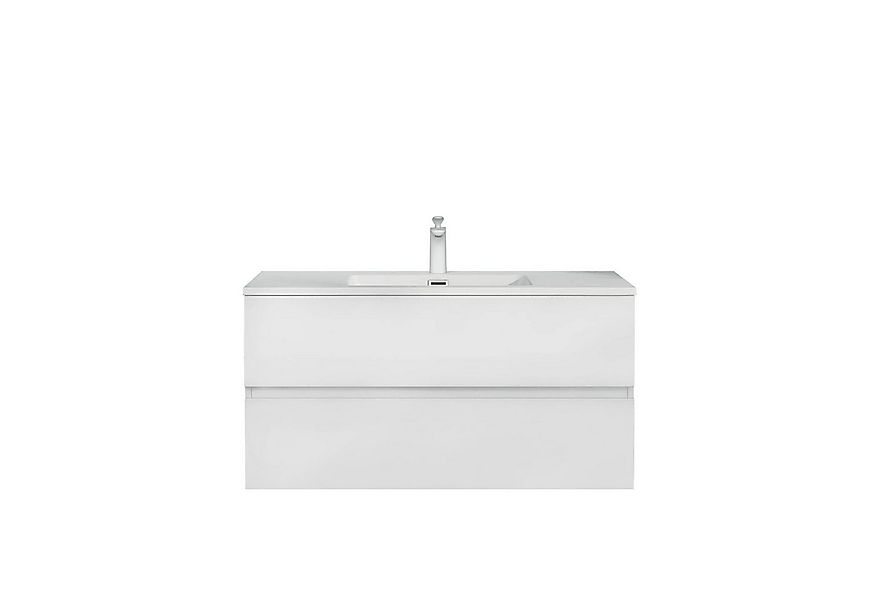 Mai & Mai Badmöbel-Set Waschtisch mit Unterschrank Waschbecken weiß Mineral günstig online kaufen