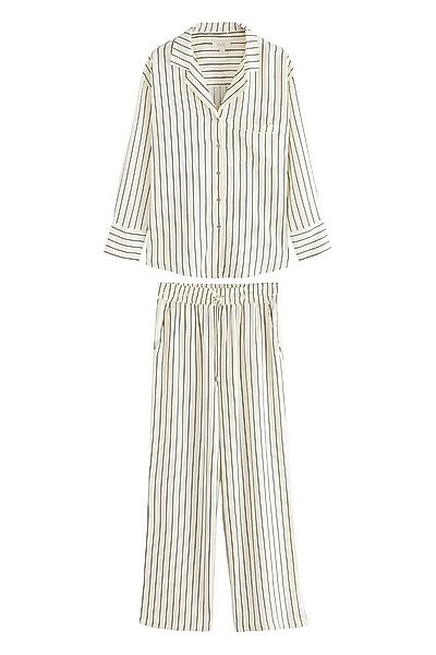 Next Pyjama Durchgeknöpfter Schlafanzug aus Leinenmischung (2 tlg) günstig online kaufen