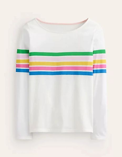 Ella Bretonshirt mit langen Ärmeln Damen Boden, Naturweiß, Bunt Anordnung günstig online kaufen