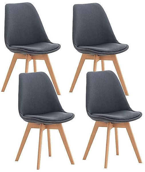 CLP Küchenstuhl Linares (4er Set, 4 St), Buchenholz-Gestell, modern günstig online kaufen