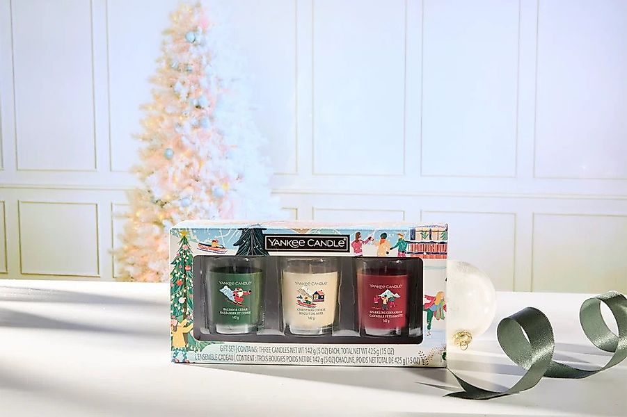 Yankee Candle Duftkerze XL Yankee Candle grosses 3er Set Christmas 2025 Wei günstig online kaufen
