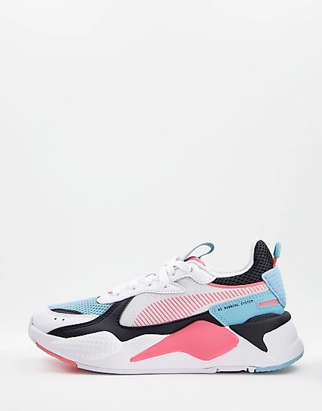 Puma – RS-X – Sneaker in Weiß und Rosa im Stil der 90er günstig online kaufen