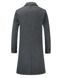 Allthemen Wollmantel Herren Knielang Zweireihig Langmantel günstig online kaufen