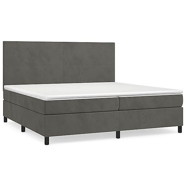 vidaXL Boxspringbett Boxspringbett mit Matratze Dunkelgrau 200x200 cm Samt günstig online kaufen