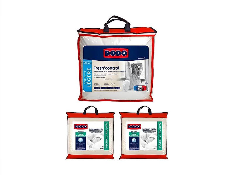 Set Bettdecke 220 x 240 cm + 2 Kopfkissen 60 x 60 cm - DODO von FRESH CONTR günstig online kaufen
