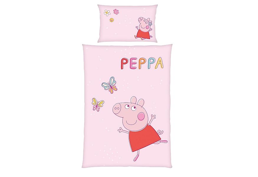 MTOnlinehandel Kinderbettwäsche Peppa Pig 100x135 + 40x60 cm, 100 % Baumwol günstig online kaufen