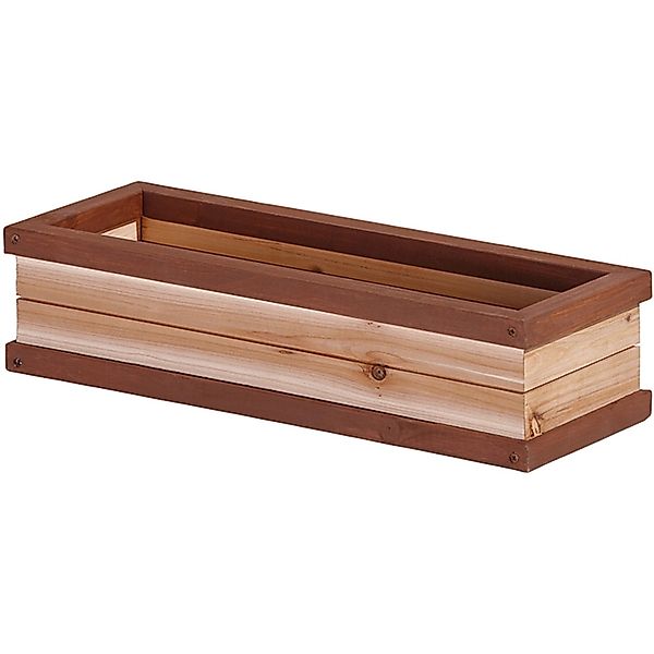 AXI Blumenkasten Braun / Weiß 19 x 54 x 11,5 cm günstig online kaufen