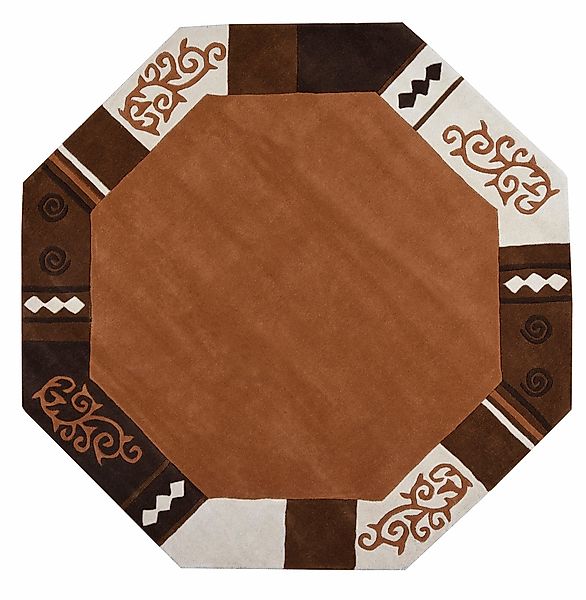 THEKO Wollteppich "Ambadi" achteckig 14 mm Höhe reine Schurwolle, handgetuf günstig online kaufen