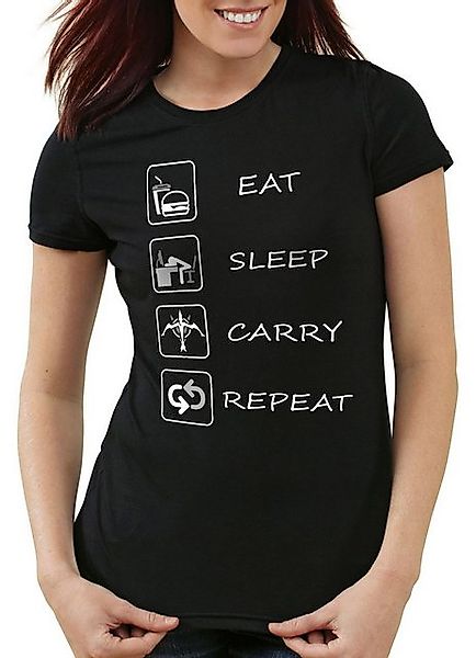 style3 T-Shirt Eat Sleep Carry Repeat legends league lol carry gamer dota g günstig online kaufen