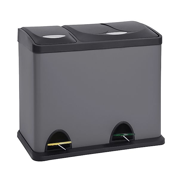 Svita TC2Combo26 Papierkorb Mülleimer Mülltrennung Stahl 8L+18L Grau günstig online kaufen