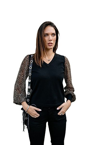 Freeman T. Porter Strickpullover Laonie Soft Leo - Pullover mit Voile-Ärmel günstig online kaufen