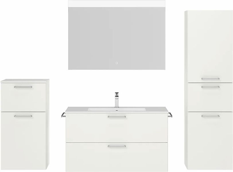 nobilia Badmöbel-Set "Tolvina" vormontiert, mit Soft-Close, 4 Stk. tlg. günstig online kaufen