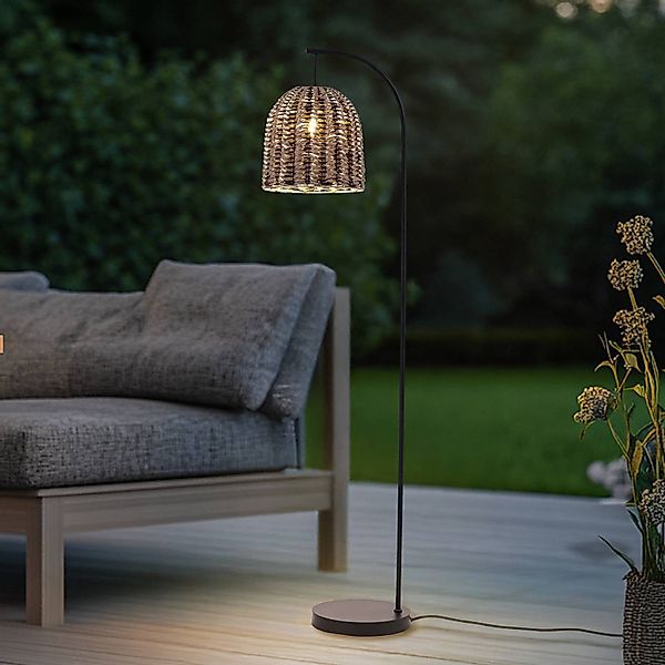 Lindby Außenstehleuchte Taryn, braun, Kunststoff, IP44 172cm günstig online kaufen