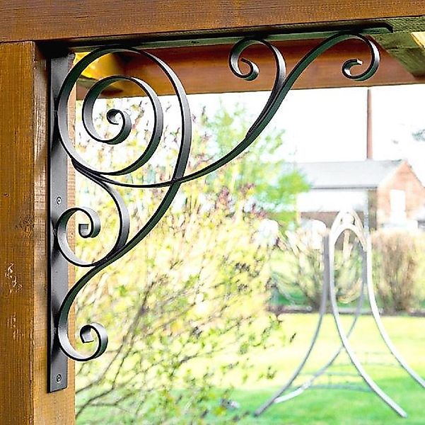 DanDiBo Wandbefestigung Konsole 50x50 cm Kopfbänder Schmiedeeisen Metall Wi günstig online kaufen