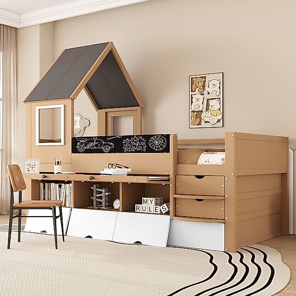 TavilaEcon Kinderbett Baumhausbett mit Schubladen, Ausziehbett günstig online kaufen